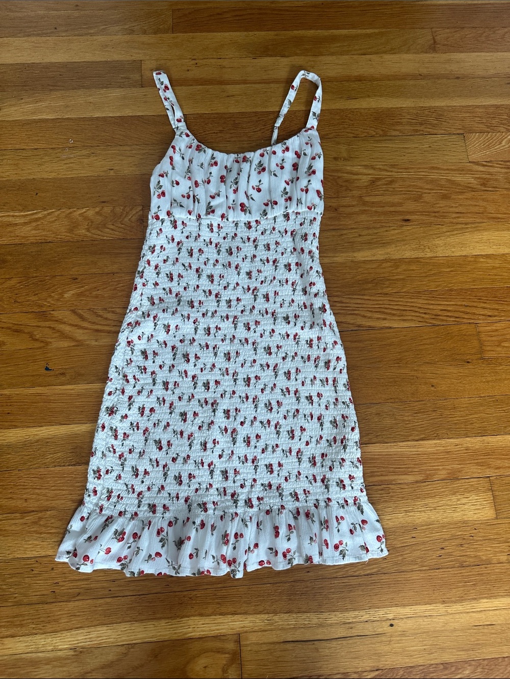 Abercrombie and Fitch Cherry-Print Smocked Sundress